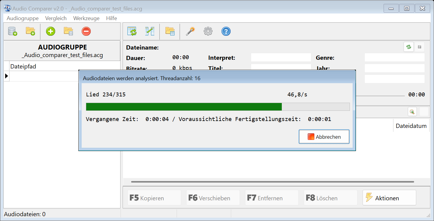 Audio Comparer analysiert Dateien nach Klang