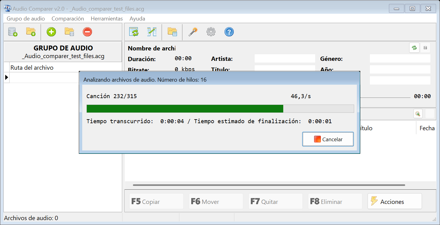 Audio Comparer analiza archivos por sonido
