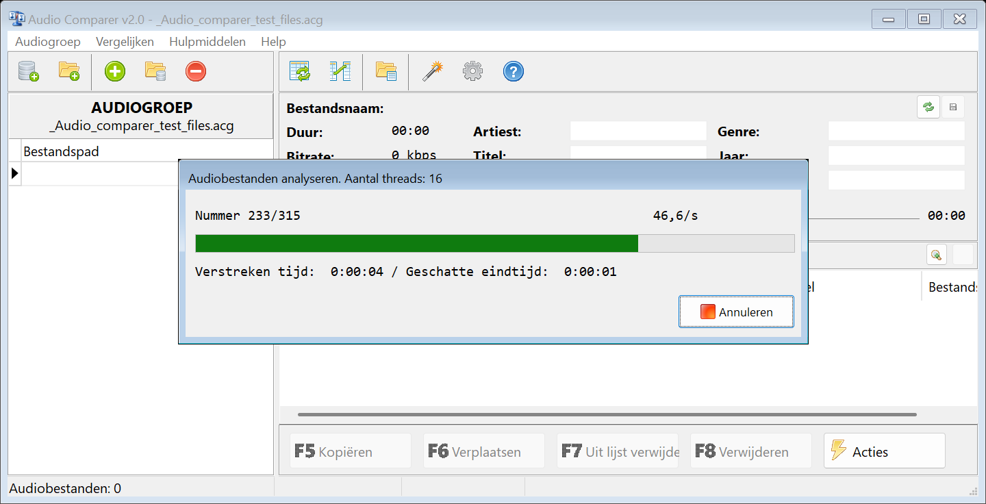 Audio Comparer analyseert bestanden op geluid