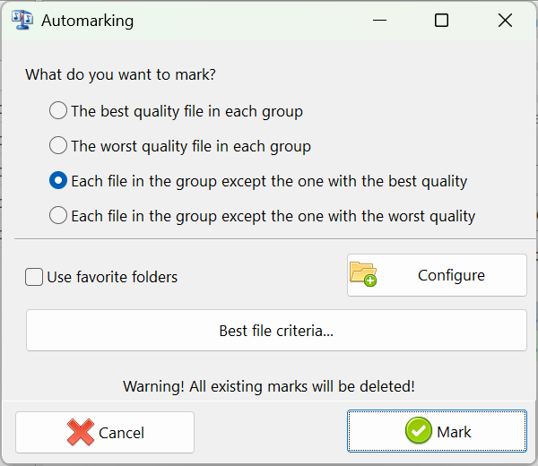Audio Comparer automarking window