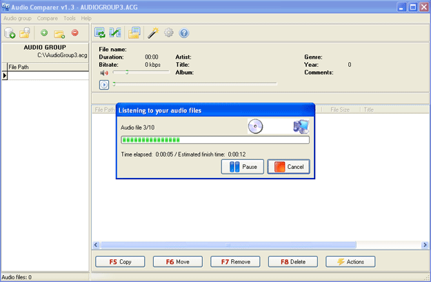 Audio Comparer Main Window